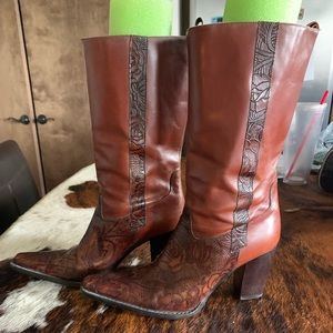 Antonio Melani Tattoo Leather Ladies Boots